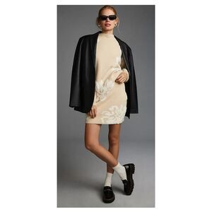 Anthropologie Two Piece Floral Sweater Skirt Set